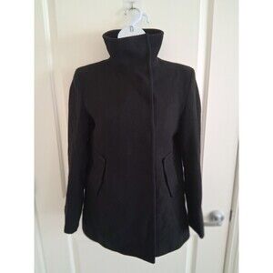 Club Monaco | Women’s Black Solid Black Wool Coat Jacket | Size Small